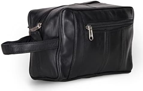 Liberty Leather – Genuine Sheep Nappa Leather Unisex Toiletry Bag for Travelling | Bathroom Organizer with Multiple Compartments for Men and Women | Portable Cosmetic Case for Traveling Dopp Kit