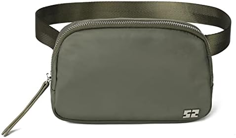 Small Fanny Pack Crossbody Bags for Women Lightweight Everywhere Belt Bag for Women Unisex Mini Waist Bag for Workout Sports Running Travelling Hiking Nylon Green