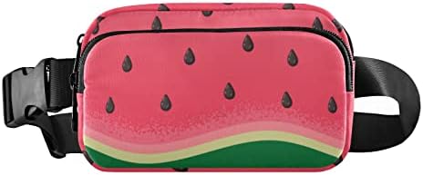 Slice Of Watermelon Seeds Belt Bag for Women Men Crossbody Bag with Adjustable Strap Fashion Waist Pack Pouch Chest Bag for Travelling Outdoors Cycling Shopping Sports