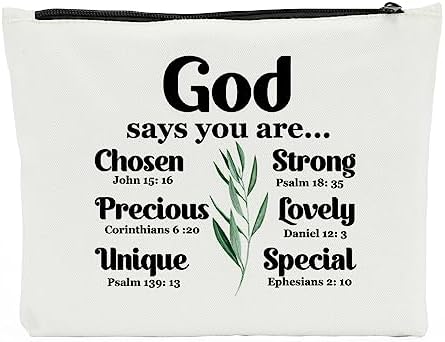 Christian Gifts for Women, Inspirational Gifts, Scripture Gifts for Women, Friends Valentines Gifts Birthday Gifts for Mom, Makeup Pouch Travel Makeup Bag Purse Make Up Bag for Travelling