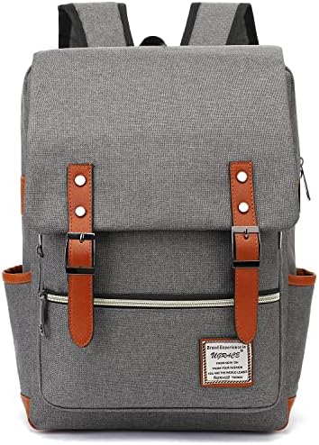 UGRACE Slim Business Laptop Backpack Casual Daypacks College Shoulder Bag for Men Women, Tear Resistant Unique Travelling Backpack Fits up to 15.6 Inch Laptop in Grey