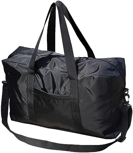 21″ Travel Duffle Bag for Men,Water Resistant Lightweight Nylon Large Duffel Travelling Luggage Bag Gym Tote Bag,Business Trips, Travel, Sports Bag with Shoulder Strap (Black)