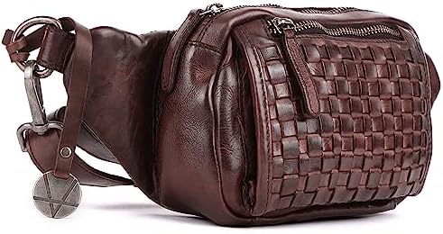 Genuine Leather Waist Bag Unisex, Waist Bag for Travel Trendy Casual Travelling Essentials Kept Bag Stylish, Durable, and Secure Travel Companion(VL-094-BROWN)