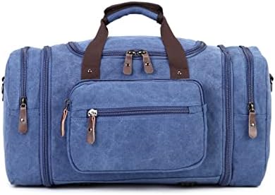 Sechunk Duffle Bag Canvas Leather Large Outdoor Shoulder Bag