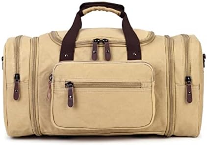 Sechunk Duffle Bag Canvas Leather Large Outdoor Shoulder Bag