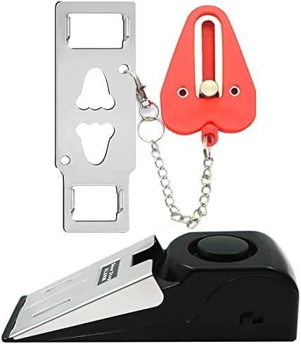 Upgraded Portable Door Lock & Door Stop Alarm, Dual Protection Security Door Kit,Door ​Security Devices Pocket Self Defensey Tools,for Traveling Hotel Home Apartment (2PCS)