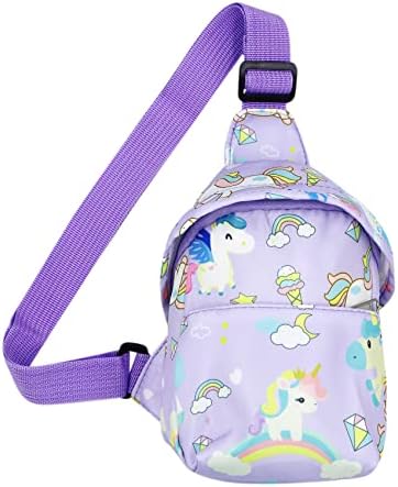 JUMISEE Cute Unicorn Dinosaur Crossbody Chest Bag Cartoon Sling Shoulder Bag for Travelling Hiking