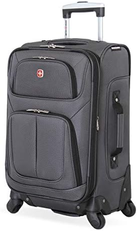 SwissGear Sion Softside Expandable Roller Luggage, Dark Grey, Carry-On 21-Inch