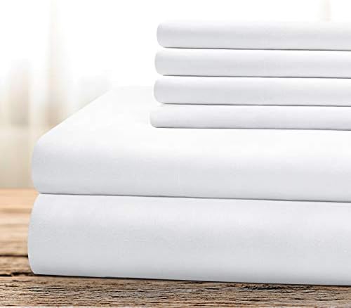 BYSURE Hotel Luxury Bed Sheets Set 6 Piece(King, White) – Super Soft 1800 Thread Count 100% Microfiber Sheets with Deep Pockets, Wrinkle & Fade Resistant