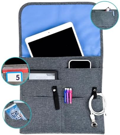 So-Mine Airplane Pocket Organizer | In Flight Seat Back Organizer Bag | Commuter Essential Travel Bag | Media Pouch For Flying | Travel Gift | Attaches To Luggage