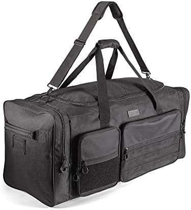 Fitdom 130L 36″ Heavy Duty Extra Large Sports Gym Equipment Travel Duffle Bag W/Adjustable Shoulder Strap & 7 Compartments. Perfect for Soccer Baseball Basketball Hockey Football, Team Coaches & More