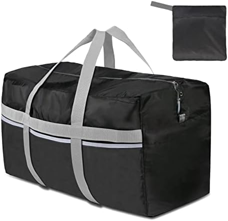 Extra Large Duffle Bag Lightweight, 96L Travel Duffel Bag Foldable for Men Women, Waterproof & Durable(BLACK)