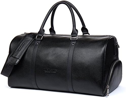 BOSTANTEN Genuine Leather Travel Weekender Overnight Duffel Bag Gym Sports Luggage Tote Duffle Bags for Men