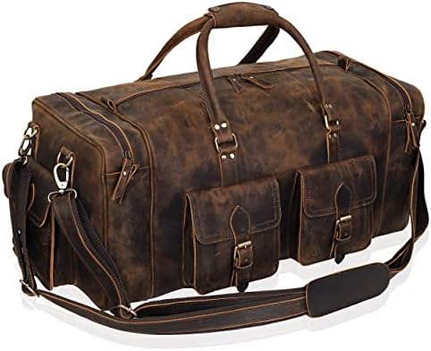 Large duffel bags for men holdall leather travel bag overnight gym sports weekend bag