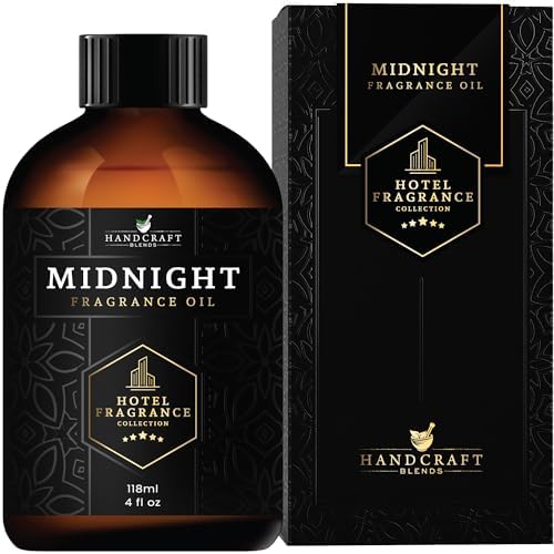 Handcraft Blends Hotel Fragrance Oil Midnight Scent – Luxury Hotel Collection Diffuser Oil Scents for Home Cold Air Diffusers – Aromatherapy Fragrance Oil Inspired by Black Velvet Scent Oil – 4 Fl Oz