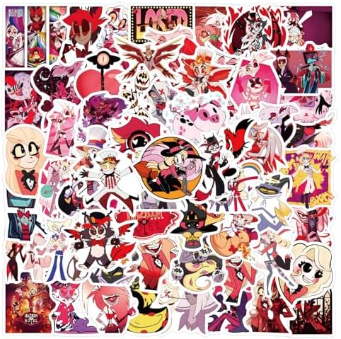 123 Pcs Hazbin Hotel Cartoon Stickers Pack | Cool Funny Graffiti Stickers Vinyl Waterproof Scrapbook,Journaling,Laptop,Bumper,Skateboard,Water Bottles,Computer,Phone,Cartoon,Hard hat,Car Stickers